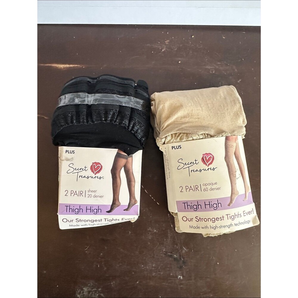 Secret Treasures Women's Plus Size Thigh High Nylon Stockings Hosiery NWT
